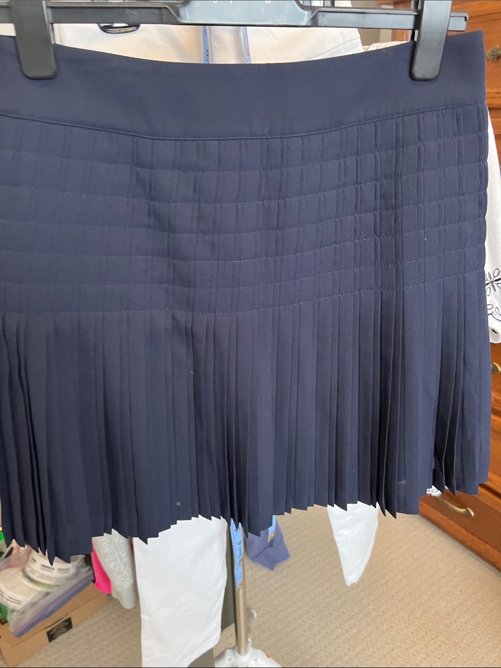 J. Crew Navy Pleated Mini Skirt